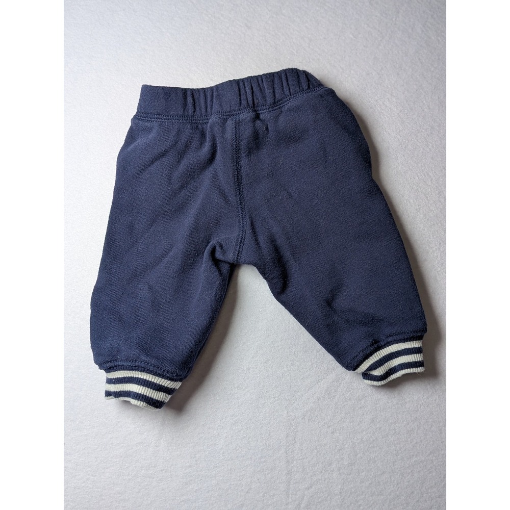 Gymboree Baby Boy Navy Blue Fleece Jogger Pants Striped Cuffs 3-6 Months - Picture 6 of 8